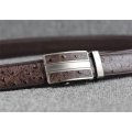 Ostrich pattern genuine leather formal dress belts hot new products for 2016 with zinc alloy